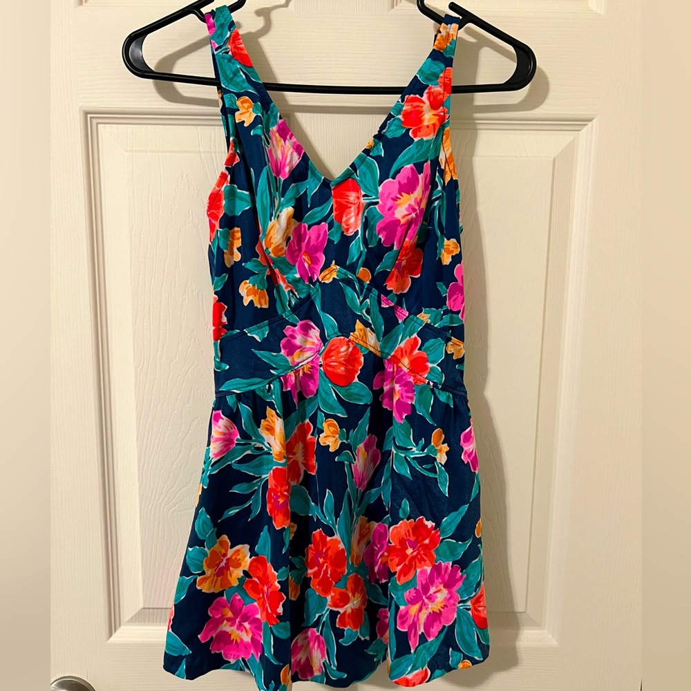 Vintage Floral one piece Swimsuit Dress Maxine of Hollywood